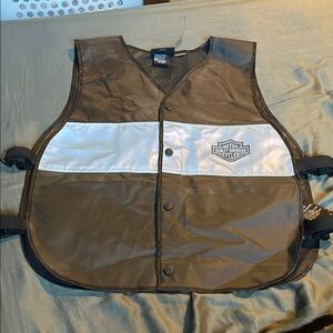 Harley-Davidson Black and Silver reflective motorcycle Vest with straps
